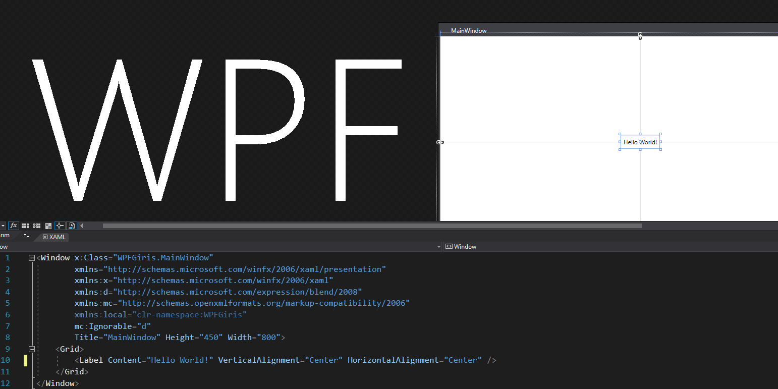WPF Giriş XAML yapıları