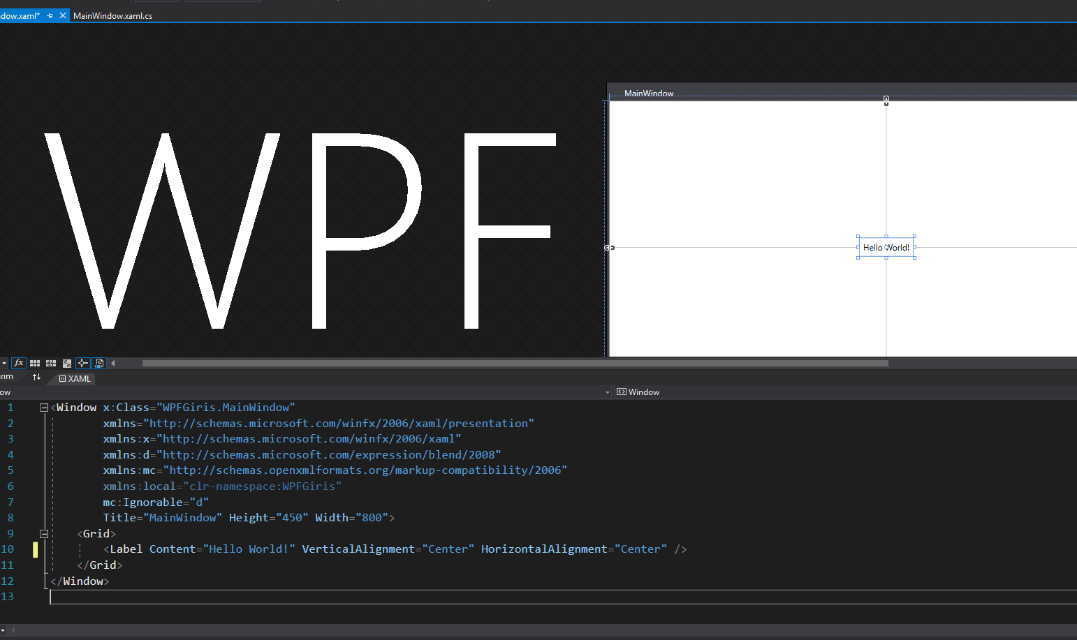 WPF Giriş XAML yapıları